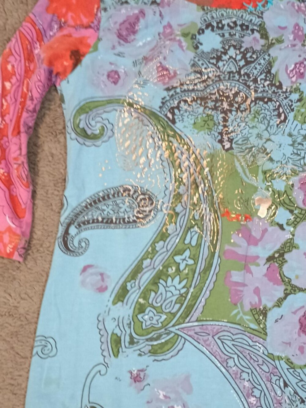 Mimi & Maggie/Tunic Dress/Girls 2T/Multi Paisley Floral/Boho Cottagecore Boutiqu - Picture 6 of 11